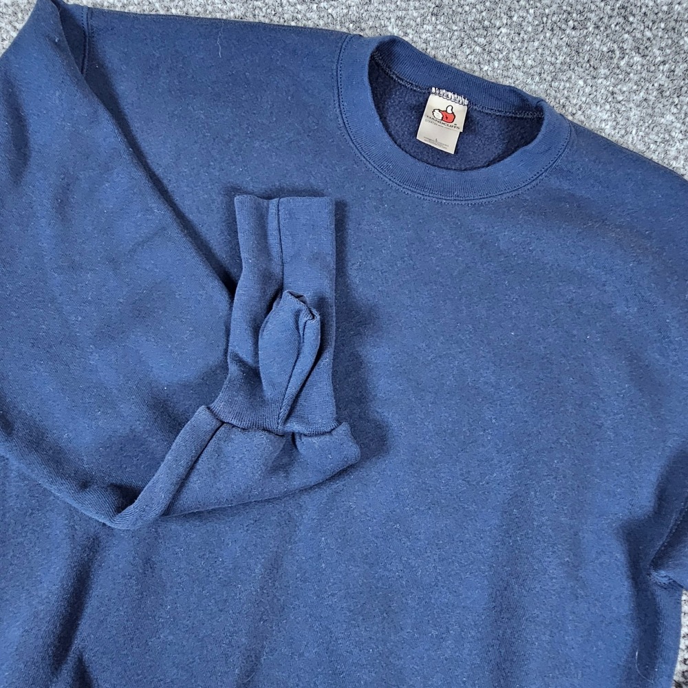 VTG‎ Handcuffs Navy Blue Crew Neck Sweatshirt Long Sleeve Basic Pullover Size L